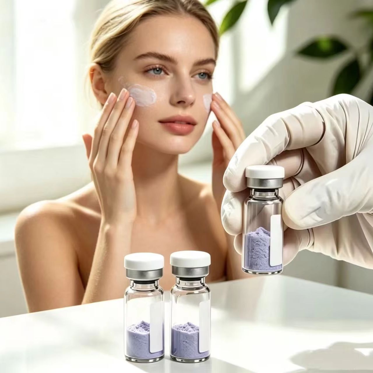 Luxury Skincare Brands - Hochwertiges Gesichtspulver Cu 100mg Ampulle Gefriergetrocknetes