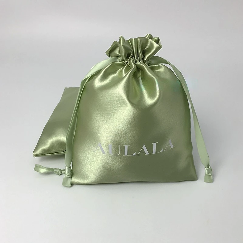 Luxury Skincare Packaging - Individuell bedruckte Satin-Schmuckverpackungsbeutel mit Logo, Seiden-Kordelzugbeutel
